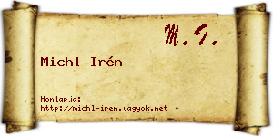 Michl Irén névjegykártya